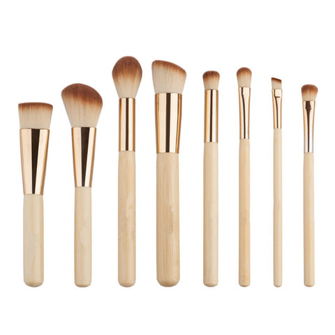 8-Piece Bamboo Makeup Brush Set - AVENUE 72